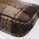 BURBERRY Nova Check Shoulder Bag Wool Brown Gold Auth 207874A-16