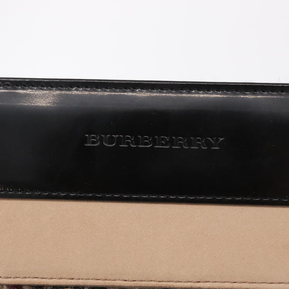 BURBERRY Nova Check Shoulder Bag Wool Brown Gold Auth 207874A