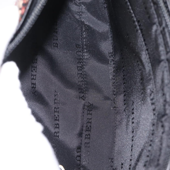 BURBERRY Nova Check Shoulder Bag Wool Brown Gold Auth 207874A