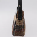 BURBERRY Nova Check Shoulder Bag Wool Brown Gold Auth 207874A-3