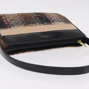 BURBERRY Nova Check Shoulder Bag Wool Brown Gold Auth 207874A-6