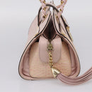 VERSACE Chain Tote Bag Leather Pink Gold Auth 207875M-4