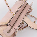 VERSACE Chain Tote Bag Leather Pink Gold Auth 207875M-6