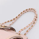VERSACE Chain Tote Bag Leather Pink Gold Auth 207875M-8
