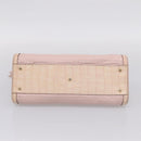 VERSACE Chain Tote Bag Leather Pink Gold Auth 207875M-9
