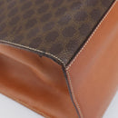 CELINE Macadam Hand Bag PVC Brown Gold Tone Auth 207876V-17