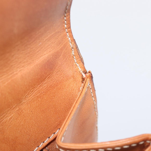 CELINE Macadam Hand Bag PVC Brown Gold Tone Auth 207876V