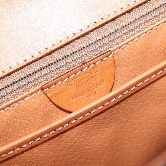 CELINE Macadam Hand Bag PVC Brown Gold Tone Auth 207876V