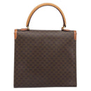 CELINE Macadam Hand Bag PVC Brown Gold Tone Auth 207876V-2