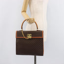 CELINE Macadam Hand Bag PVC Brown Gold Tone Auth 207876V-30