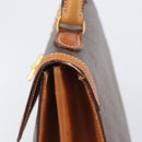 CELINE Macadam Hand Bag PVC Brown Gold Tone Auth 207876V-4