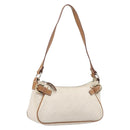 Salvatore Ferragamo Gancini Accessory Pouch PVC Leather Ivory Silver Auth 207879-1