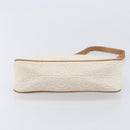 Salvatore Ferragamo Gancini Accessory Pouch PVC Leather Ivory Silver Auth 207879-10
