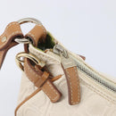 Salvatore Ferragamo Gancini Accessory Pouch PVC Leather Ivory Silver Auth 207879-17