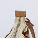 Salvatore Ferragamo Gancini Accessory Pouch PVC Leather Ivory Silver Auth 207879-18