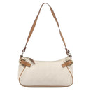 Salvatore Ferragamo Gancini Accessory Pouch PVC Leather Ivory Silver Auth 207879-2