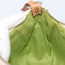 Salvatore Ferragamo Gancini Accessory Pouch PVC Leather Ivory Silver Auth 207879-22