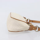Salvatore Ferragamo Gancini Accessory Pouch PVC Leather Ivory Silver Auth 207879-4