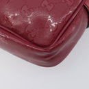 GUCCI GG Crystal Shoulder Bag PVC Red Silver 201447 Auth 207882A-13