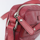 GUCCI GG Crystal Shoulder Bag PVC Red Silver 201447 Auth 207882A-16