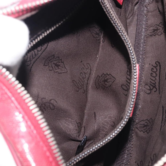 GUCCI GG Crystal Shoulder Bag PVC Red Silver 201447 Auth 207882A
