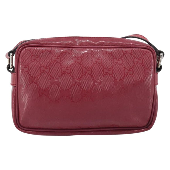 GUCCI GG Crystal Shoulder Bag PVC Red Silver 201447 Auth 207882A