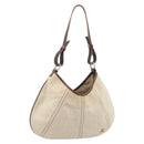 BURBERRY Blue Label Shoulder Bag Canvas Ivory Silver Auth 207885A-1