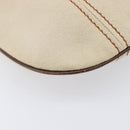 BURBERRY Blue Label Shoulder Bag Canvas Ivory Silver Auth 207885A-16