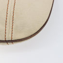 BURBERRY Blue Label Shoulder Bag Canvas Ivory Silver Auth 207885A-17