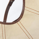 BURBERRY Blue Label Shoulder Bag Canvas Ivory Silver Auth 207885A-19