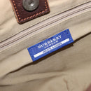 BURBERRY Blue Label Shoulder Bag Canvas Ivory Silver Auth 207885A-21