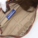 BURBERRY Blue Label Shoulder Bag Canvas Ivory Silver Auth 207885A-12