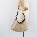 BURBERRY Blue Label Shoulder Bag Canvas Ivory Silver Auth 207885A-27