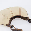 BURBERRY Blue Label Shoulder Bag Canvas Ivory Silver Auth 207885A-6