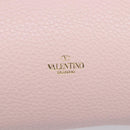 Valentino Rock Studs Hand Bag Leather Pink Gold Auth 207886V-14