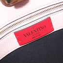 Valentino Rock Studs Hand Bag Leather Pink Gold Auth 207886V-18