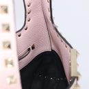 Valentino Rock Studs Hand Bag Leather Pink Gold Auth 207886V-20