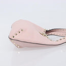 Valentino Rock Studs Hand Bag Leather Pink Gold Auth 207886V-4