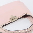 Valentino Rock Studs Hand Bag Leather Pink Gold Auth 207886V-6