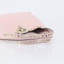 Valentino Rock Studs Hand Bag Leather Pink Gold Auth 207886V-7
