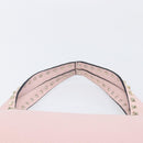 Valentino Rock Studs Hand Bag Leather Pink Gold Auth 207886V-8