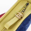 CHANEL Matelasse Chain Shoulder Bag Suede Multicolor Gold CC Auth 207887M-18