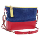 CHANEL Matelasse Chain Shoulder Bag Suede Multicolor Gold CC Auth 207887M-1