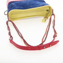CHANEL Matelasse Chain Shoulder Bag Suede Multicolor Gold CC Auth 207887M-7