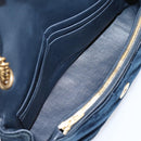 Balenciaga BB Round Chain Shoulder Bag Velor Navy Gold Auth 207889M-10