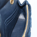 Balenciaga BB Round Chain Shoulder Bag Velor Navy Gold Auth 207889M-20