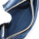 Balenciaga BB Round Chain Shoulder Bag Velor Navy Gold Auth 207889M-23