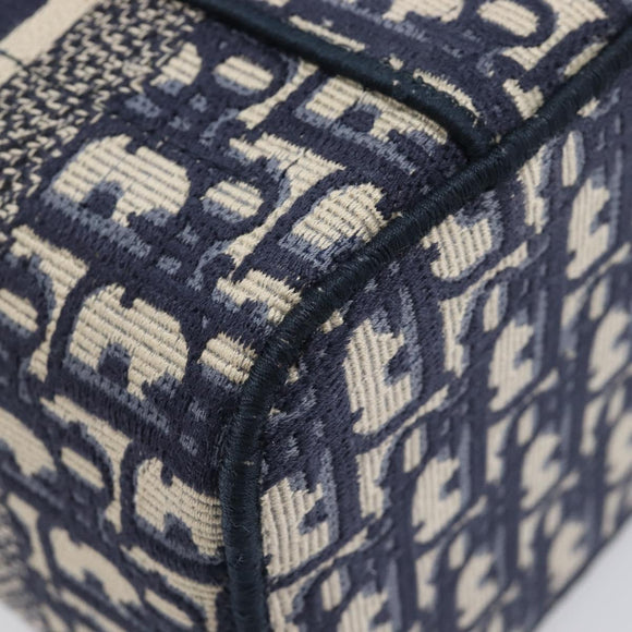 Christian Dior Trotter Canvas Oblique Vanity Cosmetic Pouch Navy Auth 207891V