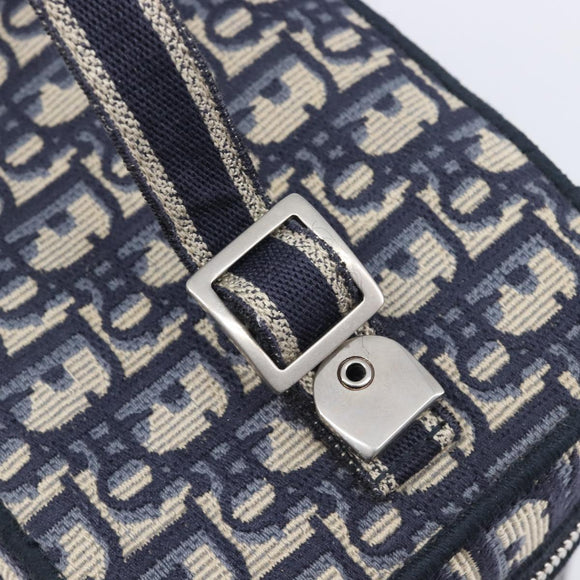 Christian Dior Trotter Canvas Oblique Vanity Cosmetic Pouch Navy Auth 207891V