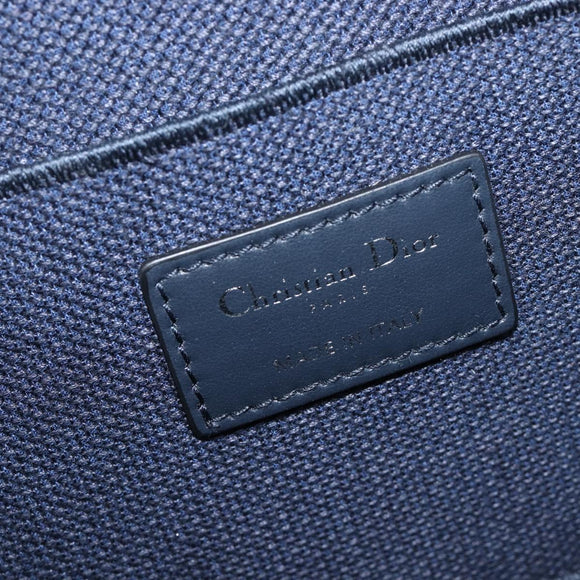 Christian Dior Trotter Canvas Oblique Vanity Cosmetic Pouch Navy Auth 207891V